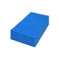 14" x 28" CleanFreak® Blue Rectangular Orbital Medium Duty Floor Scrubbing Pads | Box of 5 Thumbnail