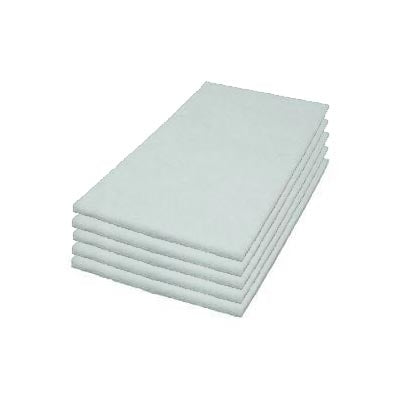 14 x 24 inch White Rectangular Polishing & Light Scrubbing Pads | Box of 5 Thumbnail