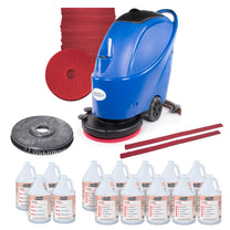 Trusted Clean 'Dura 20' Automatic Floor Scrubbing package with Pads, Chemicals, Squeegees & More Thumbnail