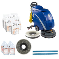 Trusted Clean 'Dura 18HD' Rubberized Floor Scrubbing Machine Package w/ Brush, Chemicals & Squeegees Thumbnail