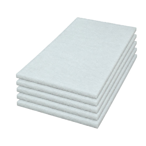 14" x 20" CleanFreak® White Rectangular Orbital Floor Buffing & Light Duty Scrubbing Pads | Box of 5 Thumbnail