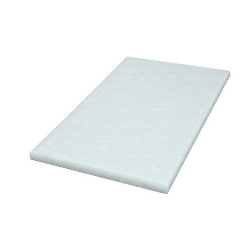 14" x 20" CleanFreak® White Rectangular Orbital Floor Buffing & Light Duty Scrubbing Pad Thumbnail