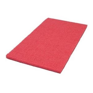 14" x 28" CleanFreak® Red Rectangular Orbital Light Duty Floor Scrubbing Pad Thumbnail