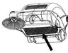 Diagram of the #PMVR01121 Cylindrical Broom for the CleanFreak® EasySweep Vacuum Sweeper