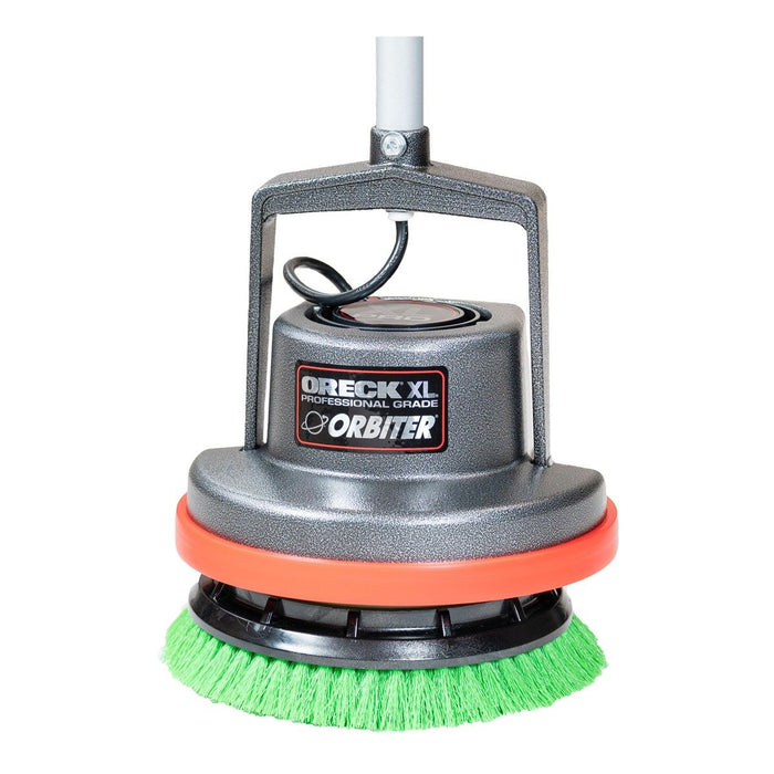 Oreck® Orbiter® Buffer with the 12" Green Everyday Floor Scrubbing Brush (#237057) Attached
