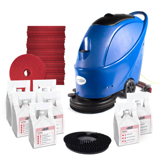 Trusted Clean Dura 17 Automatic Floor Scrubber Bundle w/ Pads & Chemicals