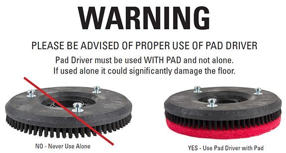 Pad Driver Use Warning - Do Not Use Without Pads Installed!