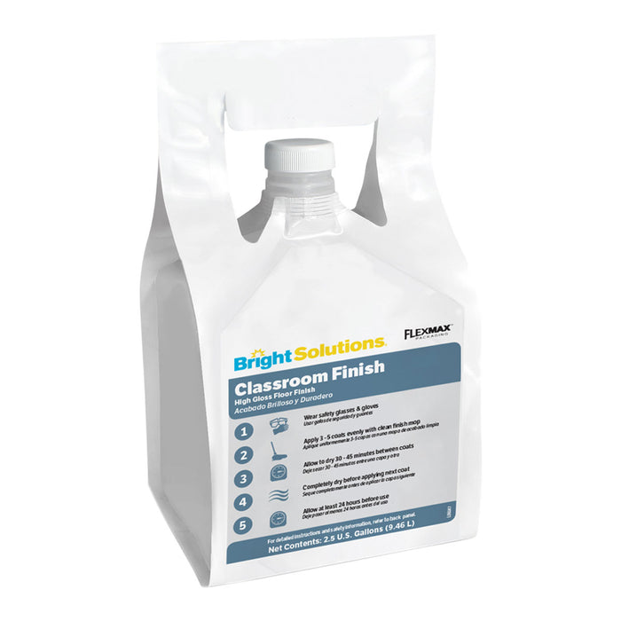 Bright Solutions® 'Classroom Finish' High Gloss Floor Finish - 2.5 Gallon Pouch
