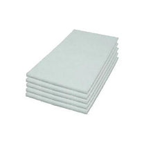14 x 24 inch White Rectangular Polishing & Light Scrubbing Pads | Box of 5