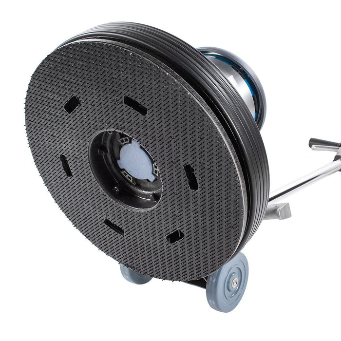 Clarke® Floor Buffer Under Apron View with Pad Holder Attached