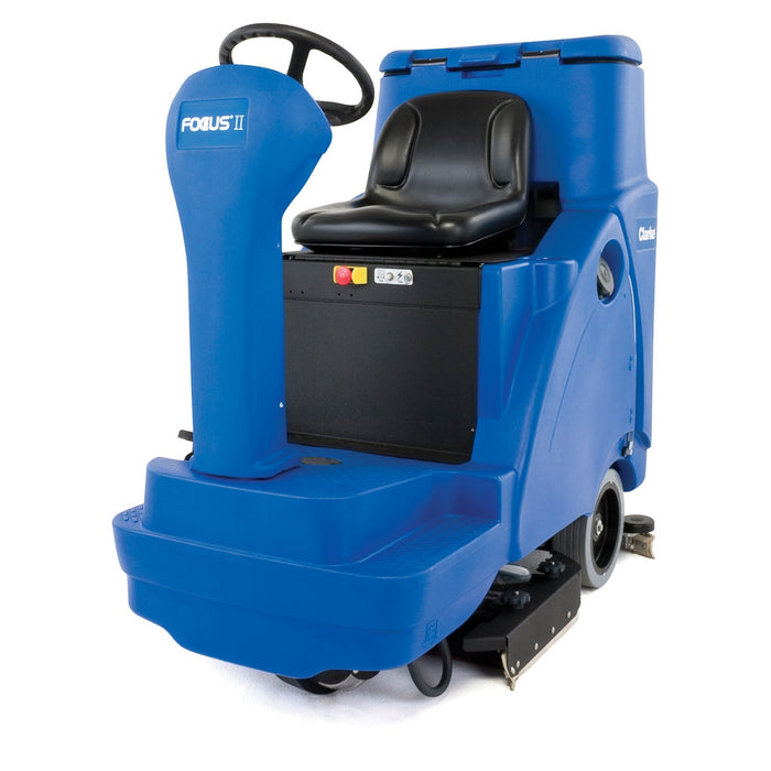 Front Left of Clarke® Focus® II Ride On Automatic Floor Scrubber