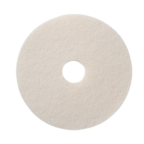 12 inch Round White Floor Buffing Pad w/ Removable Center Hole Thumbnail