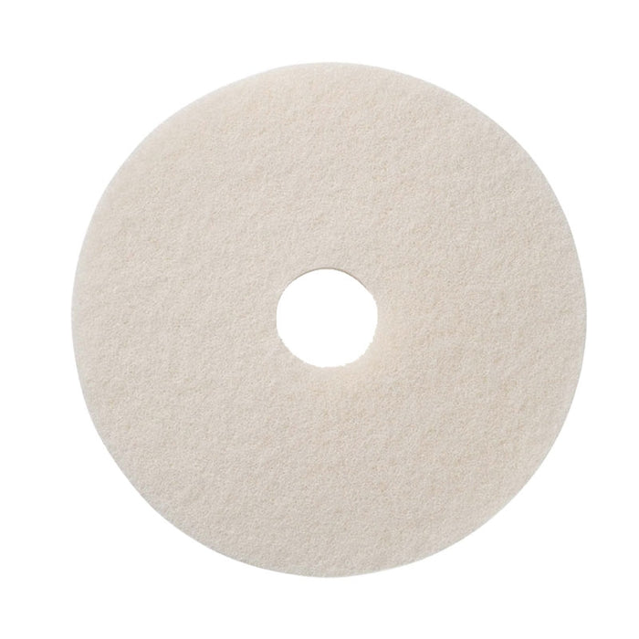 20 inch White Round Super Floor Polishing Pads w/ Removable Center Hole