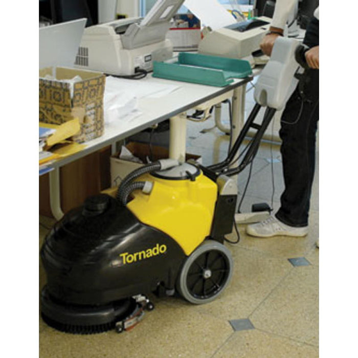 Cleaning Under a Desk with the Tornado #99414 Low Profile 14" Floor Scrubber