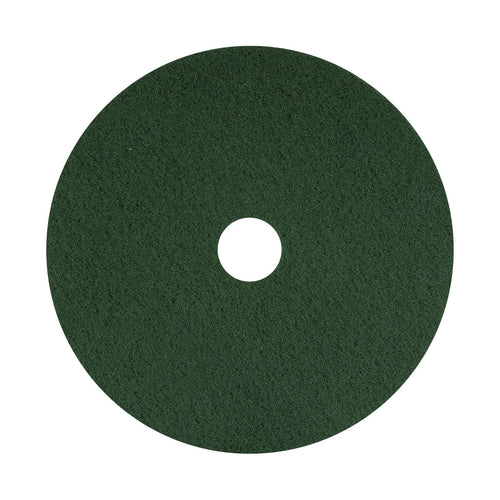 6.5 inch Heavy Duty Green Floor Scrub Pad w/ Removable Center Hole Thumbnail