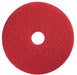 6.5 inch Red Round Floor Scrubbing Pad w/ Removable Center Hole