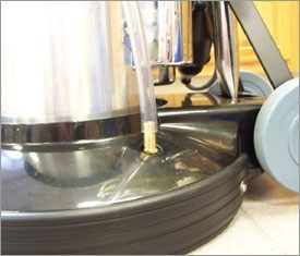 Attaching your solution delivery line to the floor buffer deck