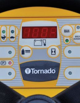 Control panel on Tornado 28 inch Ride On Floor Scrubber