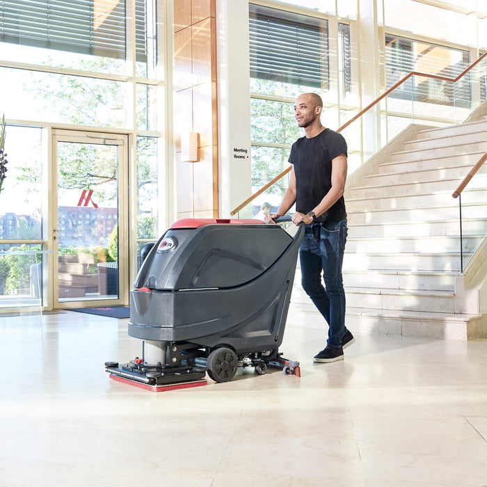 Viper AS5160TO™ Walk Behind Orbital Auto Scrubber in Use - Lobby