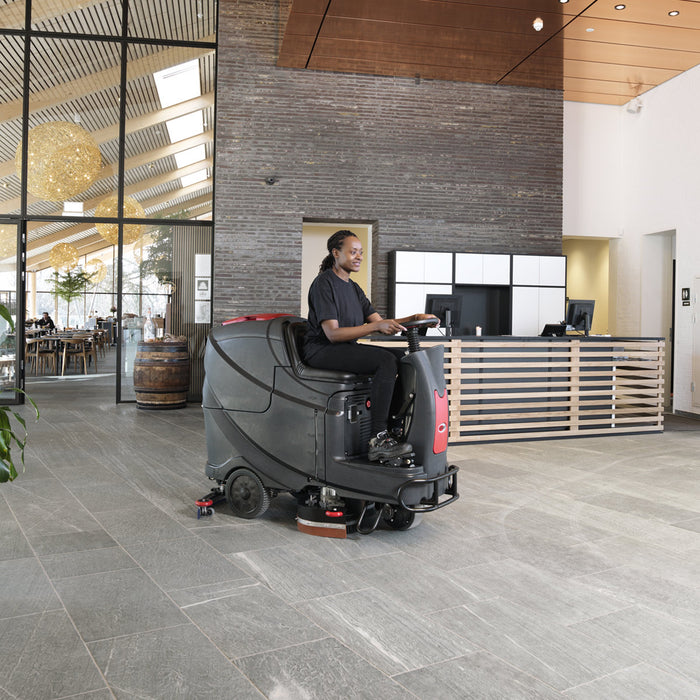 Viper AS850R 32" Rider Automatic Floor Scrubber In Use