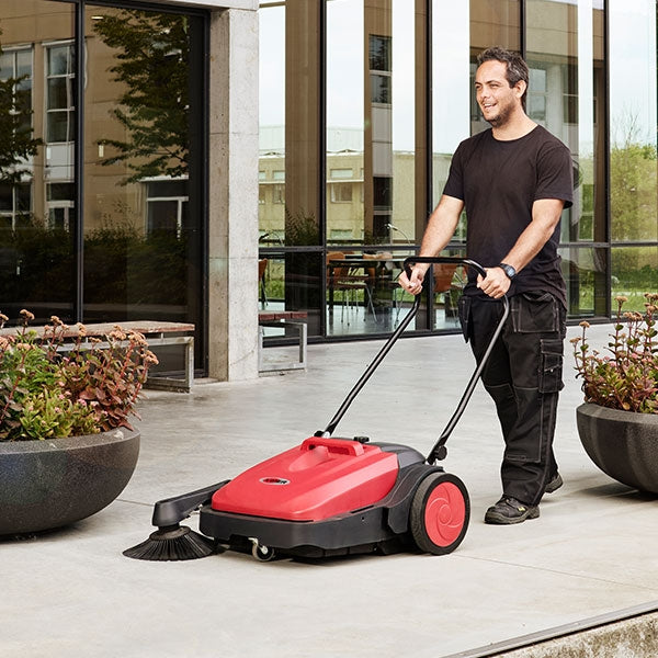 Viper 28" Manual Push Sweeper In use
